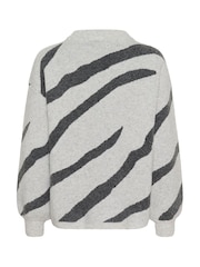 Kaffe Grey KAwilma Striped Pullover Jumper - Image 6 of 6