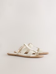 Bone Standard/Wide Fit Buckle Trim Sandals - Image 6 of 9