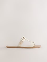 Bone Standard/Wide Fit Buckle Trim Sandals - Image 7 of 9