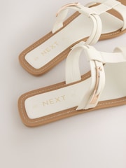 Bone Standard/Wide Fit Buckle Trim Sandals - Image 9 of 9