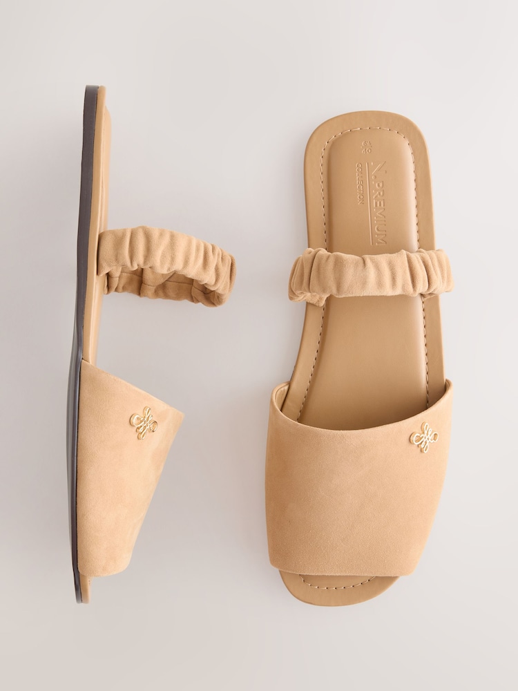 大地色／黃褐色 - 繫帶涼鞋 - 圖片 1/5