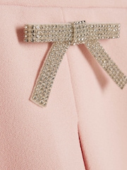 River Island Pink Scuba Crepe Bow Short - Image 3 of 4