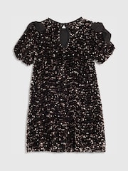 River Island Brown Sequin Bow Dress - Image 2 of 4