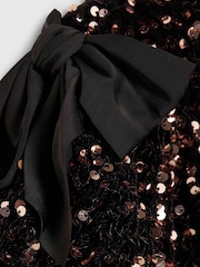 River Island Brown Sequin Bow Dress - Image 3 of 4