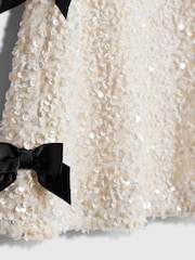 River Island White Sequin Bow Dress - Image 3 of 4
