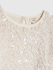 River Island White Sequin Bow Dress - Image 4 of 4