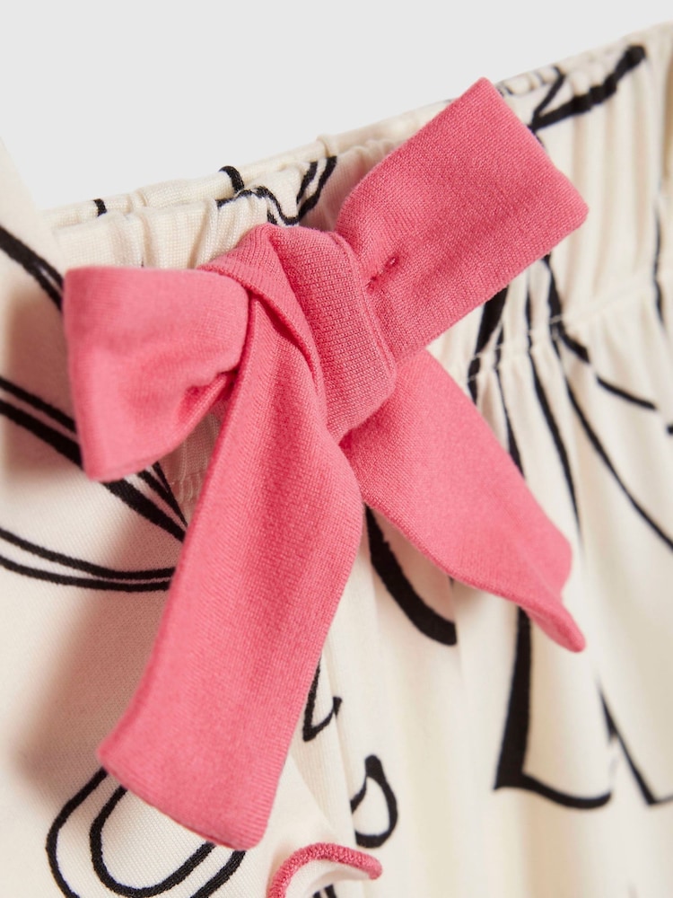 River Island Cream Long Sleeve Mono Bow Pyjamas - Image 5 of 5 River Island Cream Long Sleeve Mono Bow Pyjamas - Image 5 of 5