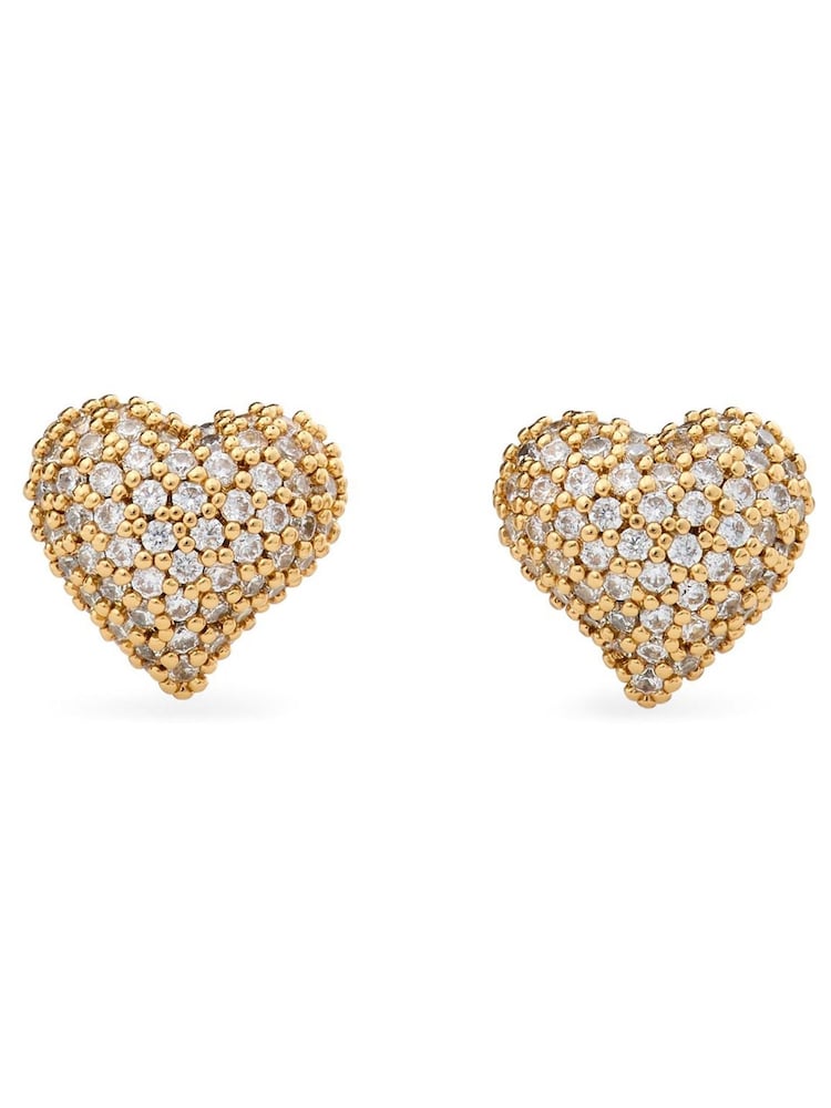 Kate Spade Pave Studs Clear/Gold Tone Earrings - Image 1 of 2