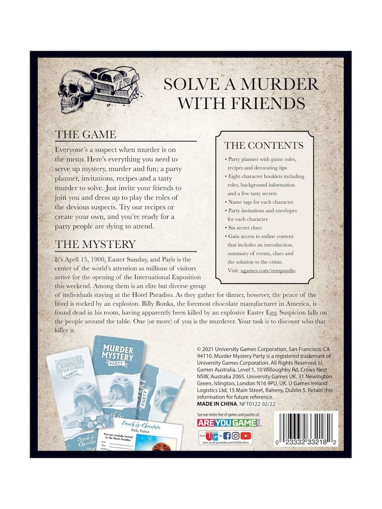 University Games Black Murder Mystery Dinner Party - Death by Chocolate - Image 2 of 3 University Games Black Murder Mystery Dinner Party - Death by Chocolate - Image 2 of 3