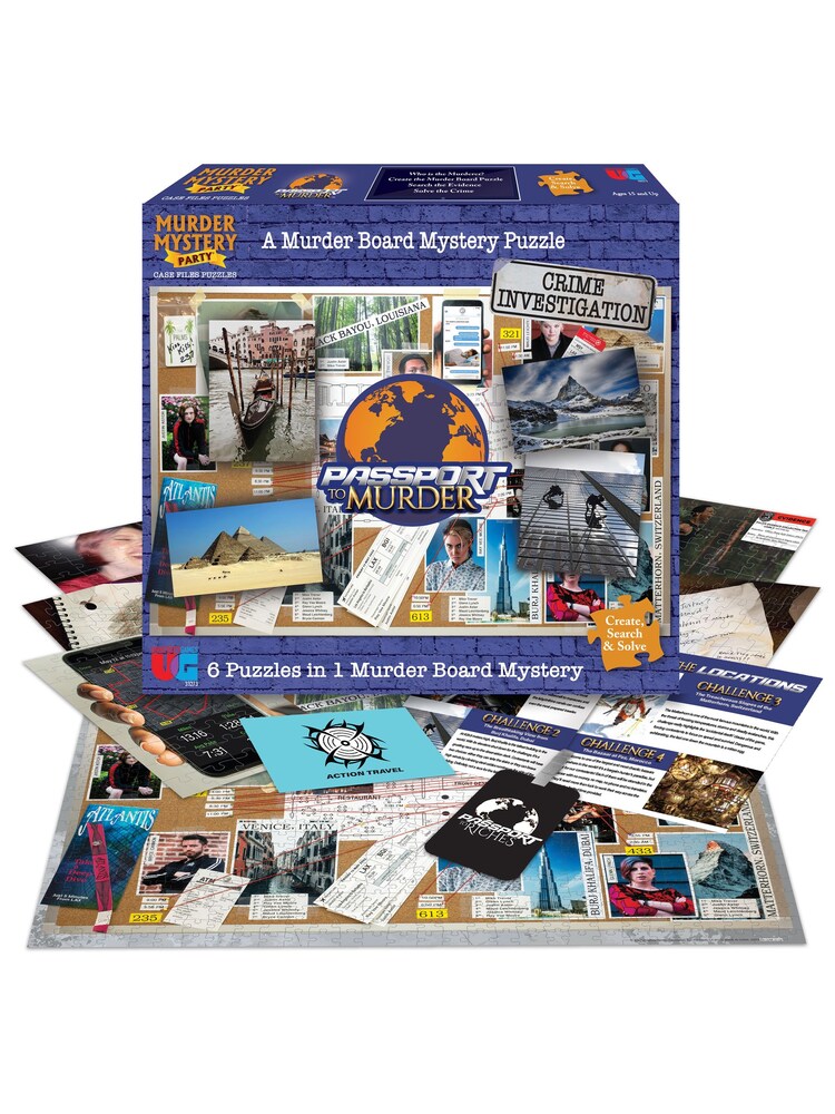 University Games Blue Passport to Murder Mystery Party Case Files Puzzle - Image 1 of 3 University Games Blue Passport to Murder Mystery Party Case Files Puzzle - Image 1 of 3