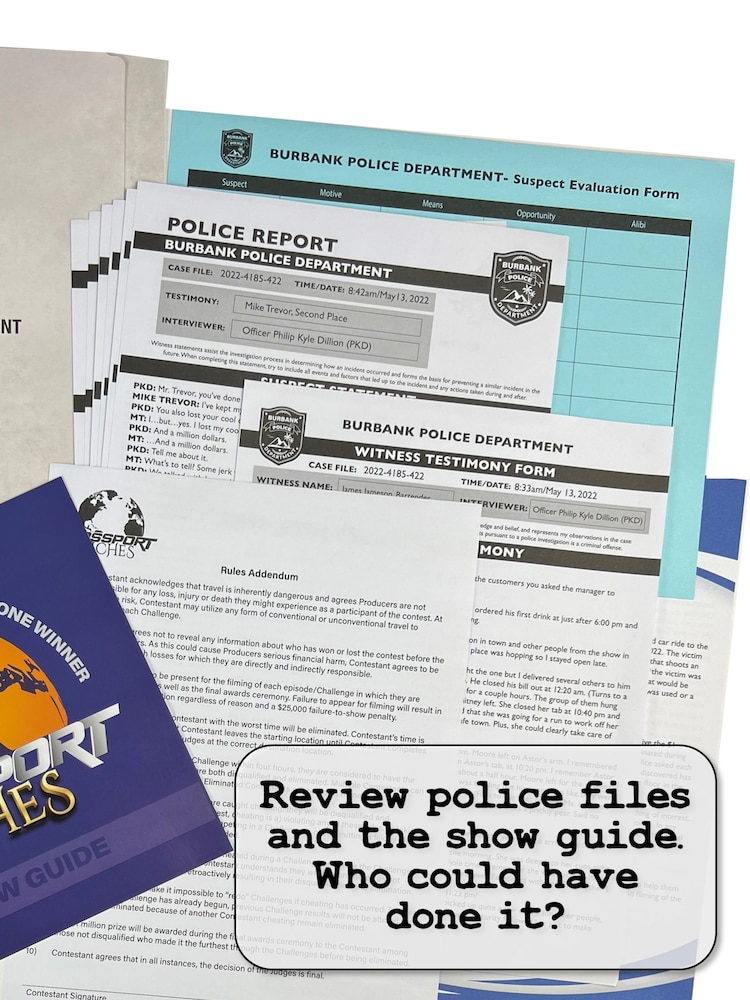 University Games Blue Passport to Murder Mystery Party Case Files Puzzle - Image 2 of 3 University Games Blue Passport to Murder Mystery Party Case Files Puzzle - Image 2 of 3