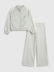 River Island Grey Ruffle Funnel Sweat & Joggers Set - Image 1 of 5