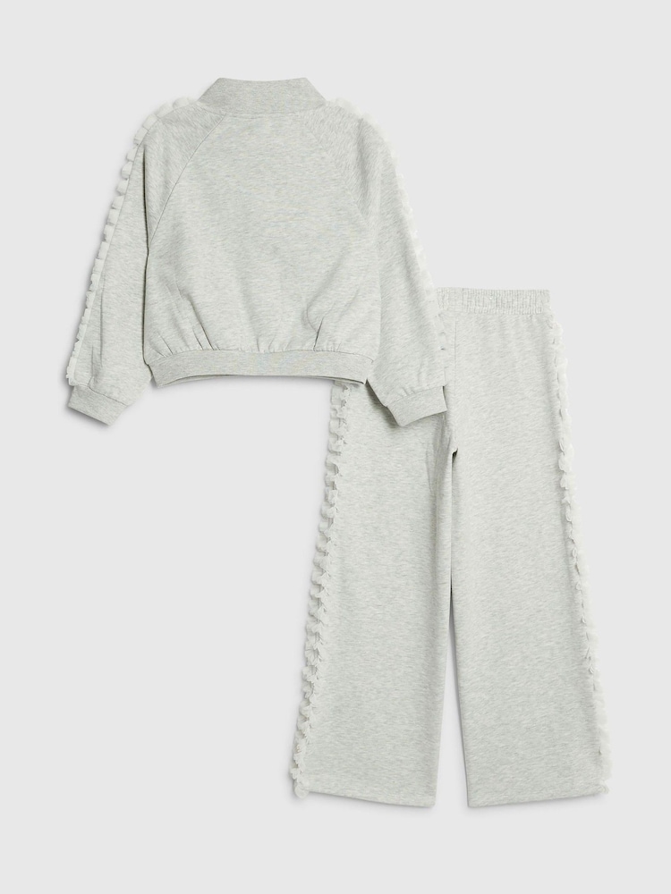 River Island Grey Ruffle Funnel Sweat & Joggers Set - Image 2 of 5