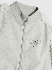 River Island Grey Ruffle Funnel Sweat & Joggers Set - Image 4 of 5