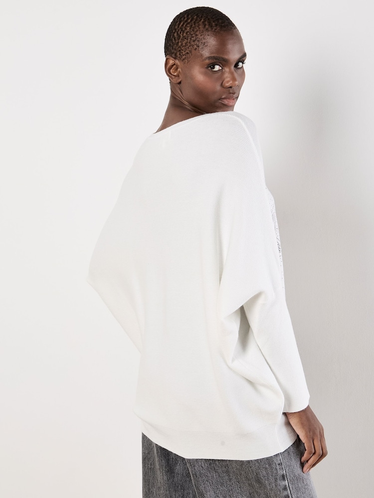 Apricot White Stud Star Batwing Tunic Jumper - Image 2 of 4
