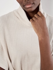 Apricot Cream Waffle Cowl Neck Batwing Top - Image 2 of 4