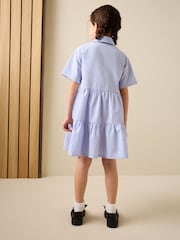 Blue Cotton Rich Utility Bow Gingham School Dress (3-14yrs) - Image 3 of 9