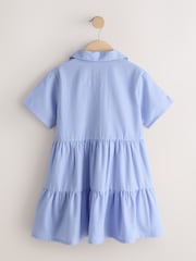 Blue Cotton Rich Utility Bow Gingham School Dress (3-14yrs) - Image 7 of 9