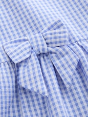Blue Cotton Rich Utility Bow Gingham School Dress (3-14yrs) - Image 9 of 9