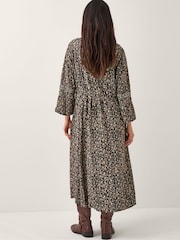 Monsoon Black Harriet Floral Embellished Midi Dress - Image 3 of 4