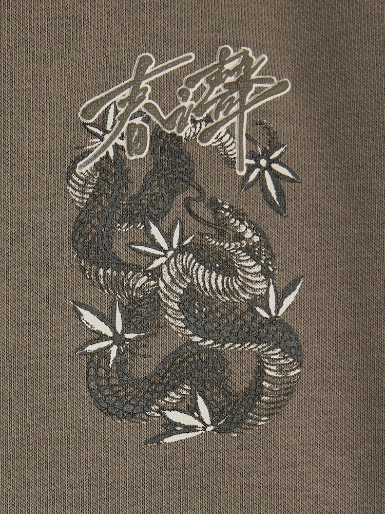 River Island Brown Japanese Hoodie & Joggers Set - Image 5 of 5