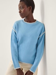 Monsoon Blue Shayla Whipstitch Jumper - Image 1 of 4