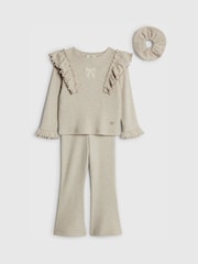 River Island Brown Long Sleeve Frill Cosy Top & Kickflare Set - Image 3 of 5