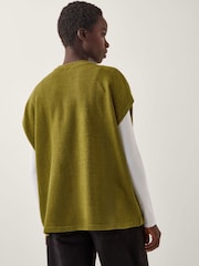 Monsoon Green Double Breasted Knit Poncho Vest - Image 2 of 4