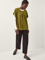 Monsoon Green Double Breasted Knit Poncho Vest - Image 3 of 4