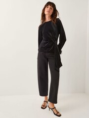 Monsoon Black Freya Feather Velvet Top - Image 2 of 4
