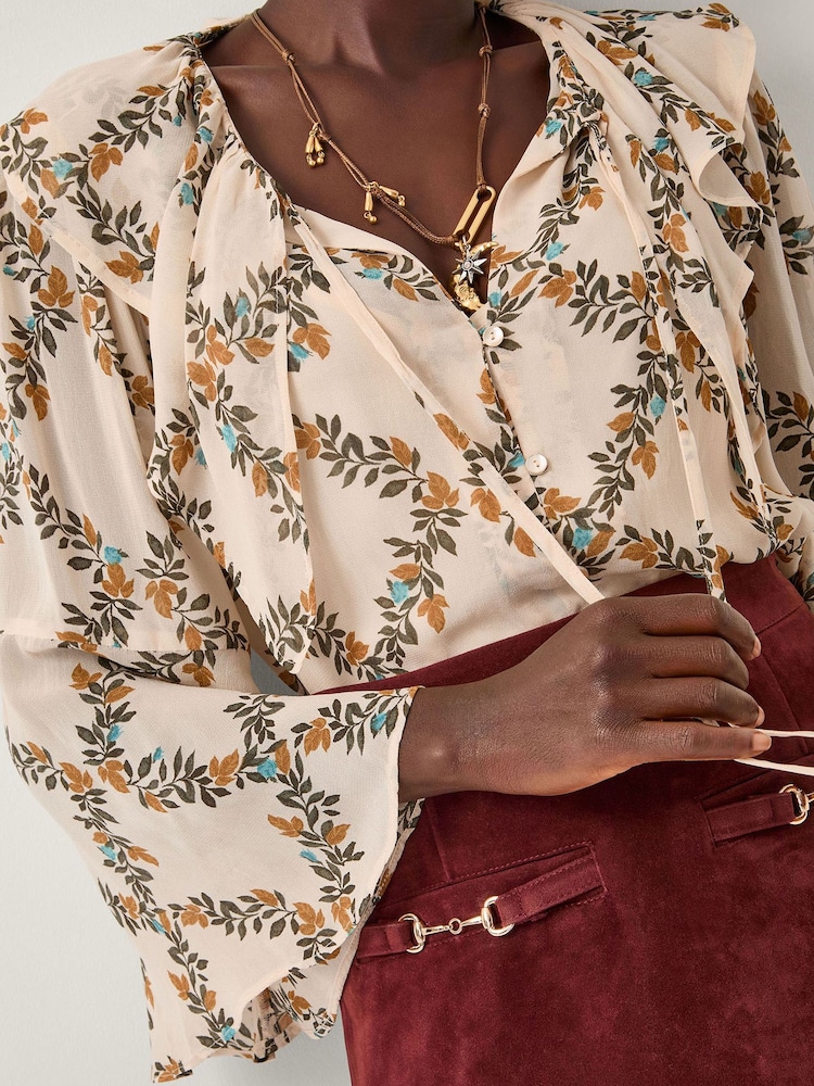 Monsoon Cream Cheryl Diamond Floral Print Blouse - Image 4 of 4 Monsoon Cream Cheryl Diamond Floral Print Blouse - Image 4 of 4