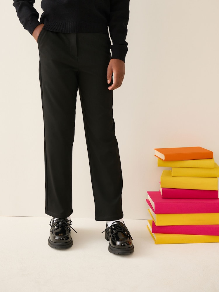 Black Regular Length Senior Straight Leg School Trousers (9-18yrs) - Image 1 of 5 Black Regular Length Senior Straight Leg School Trousers (9-18yrs) - Image 1 of 5