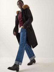 Monsoon Black Paula Faux Fur Parka - Image 2 of 5