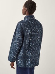 Monsoon Blue Mandy Paisley Print Quilted Corduroy Jacket - Image 2 of 4