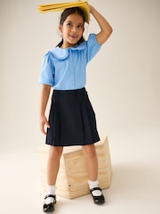 Navy Blue Bow Pleated School Skirt (3-16yrs) - Image 2 of 4
