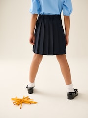 Navy Blue Bow Pleated School Skirt (3-16yrs) - Image 3 of 4