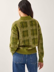 Monsoon Green Cleo Brushed Check Print Jumper - Image 2 of 5