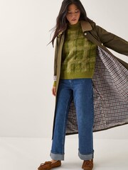 Monsoon Green Cleo Brushed Check Print Jumper - Image 3 of 5