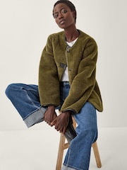 Monsoon Green Lara Faux Fur Teddy Jacket - Image 2 of 4