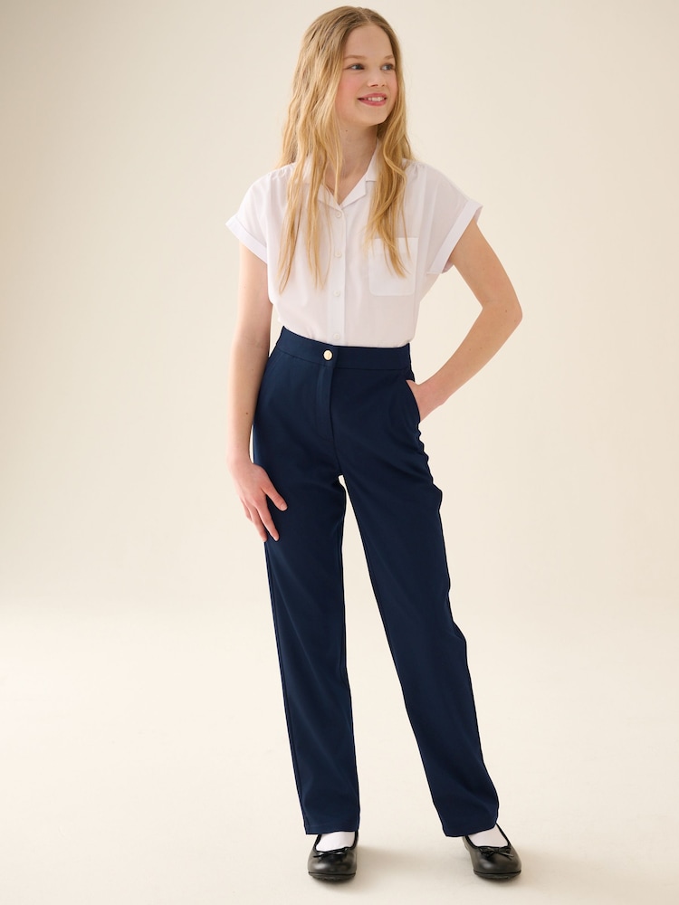Navy Blue Longer Length Senior Straight Leg School Trousers (9-18yrs) - Image 1 of 9 Navy Blue Longer Length Senior Straight Leg School Trousers (9-18yrs) - Image 1 of 9