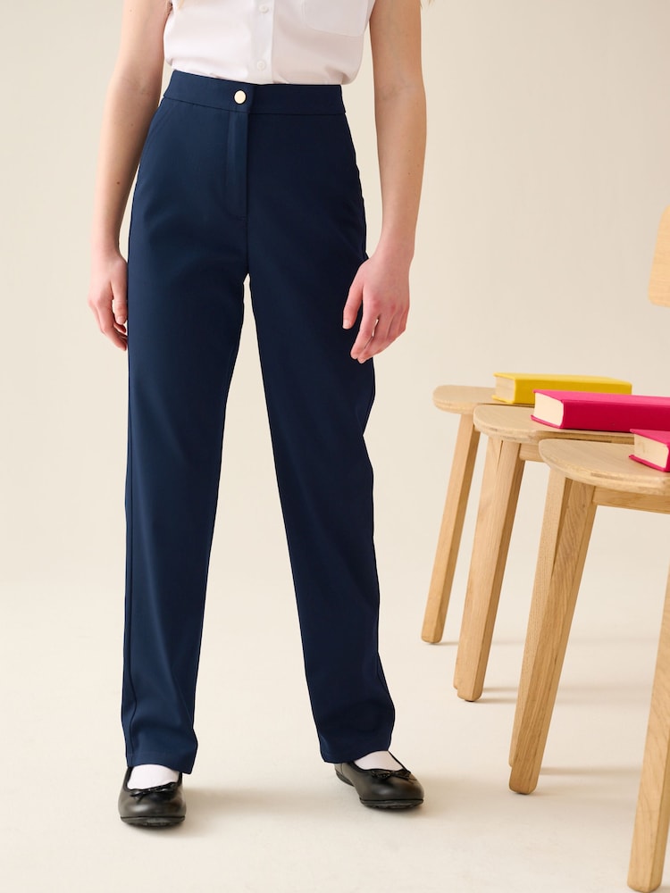Navy Blue Longer Length Senior Straight Leg School Trousers (9-18yrs) - Image 2 of 9 Navy Blue Longer Length Senior Straight Leg School Trousers (9-18yrs) - Image 2 of 9