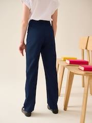 Navy Blue Longer Length Senior Straight Leg School Trousers (9-18yrs) - Image 4 of 9