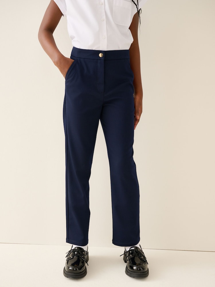 Navy Blue Regular Length Senior Straight Leg School Trousers (9-18yrs) - Image 1 of 4