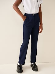 Navy Blue Regular Length Senior Straight Leg School Trousers (9-18yrs) - Image 2 of 4
