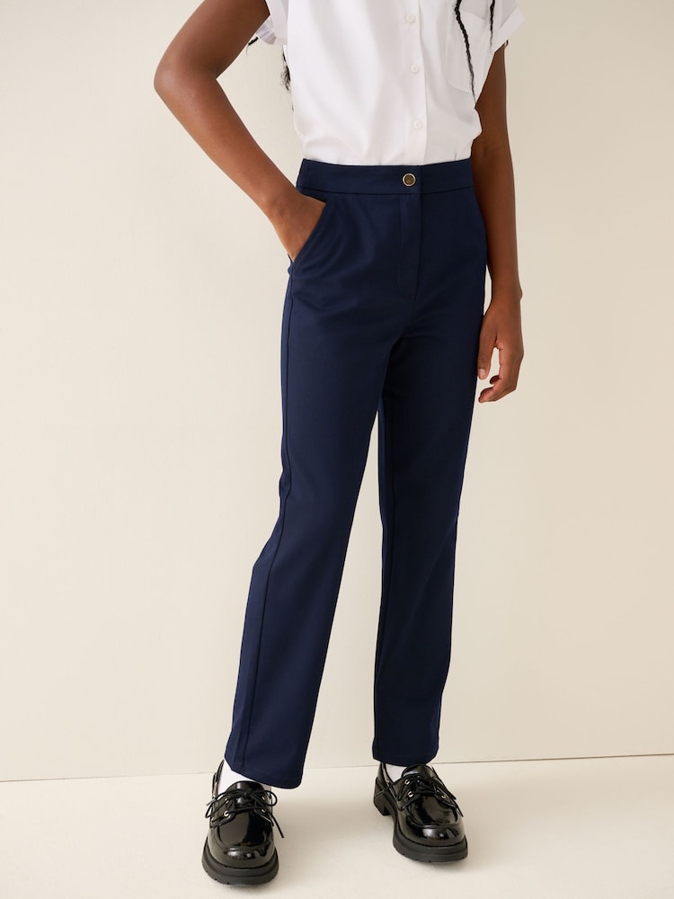 Navy Blue Regular Length Senior Straight Leg School Trousers (9-18yrs) - Image 2 of 4