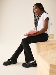 Black Bootcut Stretch School Trousers (3-18yrs) - Image 4 of 8