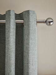 Sage Green Textured Slub Blackout/Thermal Eyelet Curtains - Image 1 of 6