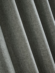 Sage Green Textured Slub Blackout/Thermal Eyelet Curtains - Image 6 of 6