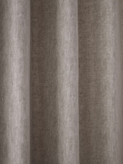 Natural Cosy Herringbone Lined Eyelet Curtains - Image 5 of 5