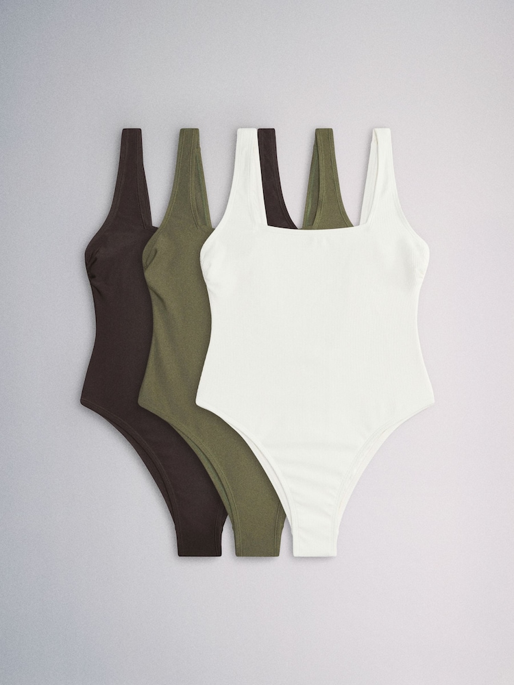 Braun/Khaki - The Set 3 Pack Rundhalsausschnitt Badeanzüge - Bild 1 von 9 Braun/Khaki - The Set 3 Pack Rundhalsausschnitt Badeanzüge - Bild 1 von 9